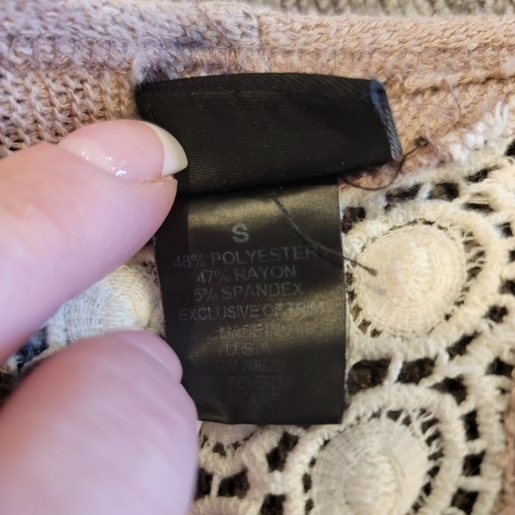 Rue 21 Asymmetrical Open Front Cardigan with Lace Trim on Back Size S - Picture 6 of 6